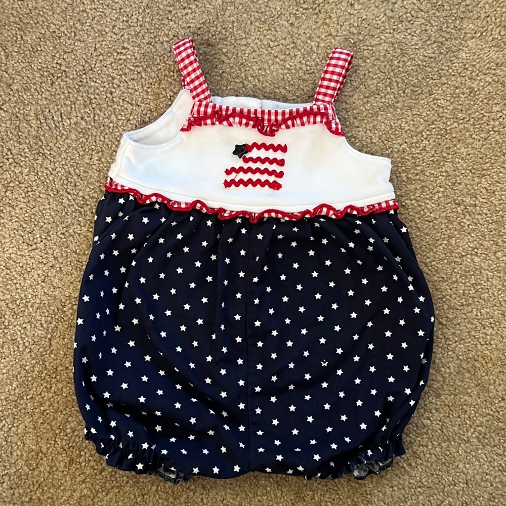 Americana 4th of July 0-3 M romper